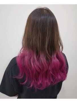 ヘア アスク hair ask ピンクグラデーションカラー