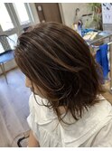 バレイヤージュ風ヘアカラー