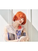 オレンジカラー×フェイスレイヤーボブ