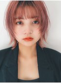 【hair  by ryu】ウルフボブ×ペールピンク