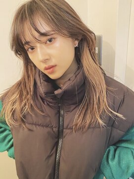 ノラキチジョウジ(NORA KICHIJOJI) ウルフボブロングレイヤー耳かけフェイスレイヤーレイヤーボブ