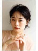 レイヤーカット顎ライン切りっぱなしボブイメチェン
