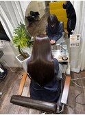 髪質改善 スーパーロング ワンレングス レイヤー 韓国風巻き