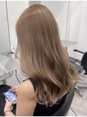 渋谷ブリーチなしダブルカラーミルクティーベージュカラー韓国