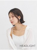ミディアムレイヤーウルフボブレイヤーチャコールグレー小顔黒髪