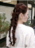 ツインアレンジ/編み込みアレンジ/ヘアアレンジ難波担当者あまね