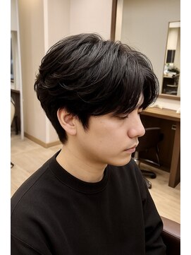 ニュアンスパーマ　センターパート