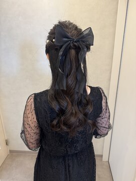 お呼ばれヘア  ハーフアップ リボン ガーリー