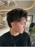 三重桑名ニュアンスパーマフェザーパーマ緩めセンターパートヘア