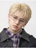 フェザーパーマ フェザーショート センターパートメンズパーマ