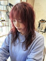 ボコカ(bococa)&nbsp;大人女性レイヤーパーマニュアンスパーマレッドカラー