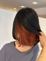 アズールサン 草加西口店(azule-sun) インナーカラー,オレンジベージュ,ボブ【草加】