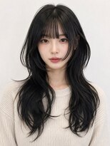 エイチ ウルフカット 大阪梅田(811) オリーブアッシュラインボブエンドカラー切りっぱなしミディアム