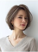 白髪ぼかし脱白髪染め似合わせショートボブ40代50代60代