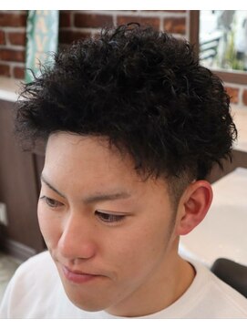 アクセプトザワールドバーバー(Accept the world barber) ラフピンパーマ×ジェットモヒカン