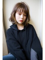 ライリー(riley)&nbsp;外ハネボブ×藤井オリジナル大人のベージュイヤリングカラー