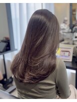 ソヨン 栄2号店(SOYON)&nbsp;黒髪/グレーベージュ/レイヤーロング/前髪パーマ/髪質改善