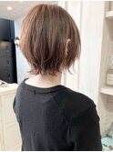 福山市美容室Caaryレイヤーボブ外ハネボブ透明感ブラウンカラー