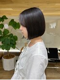 韓国ボブ内巻き顔まわりカットイルミナグレージュ