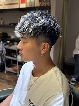 エクファフォーメン(EX-FA FOR MEN) ベリーショート/ダークアッシュ/ニュアンスパーマ/韓国マッシュ