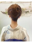 訪問着で同窓会ヘア