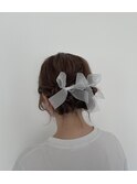 ふわふわリボンヘアアレンジ