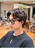 色気ある大人パーマ　センターパート