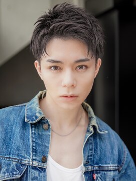 カライング(ing) スーツ短髪ツーブロック束感モテる黒髪シークレットパーマ流行