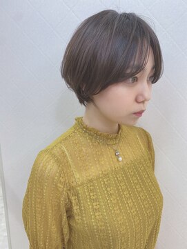 くびれショート前髪なし20代30代40代アッシュブラウン