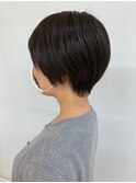 丸み/小顔/ショート/黒髪/グラデーション/30代40代50代60代