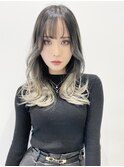 韓国アイドルヘア シルバーアッシュ グラデーションカラーM123