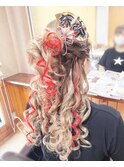 ハーフアップ ライブヘアセット