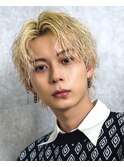 ツーブロックハイトーンセンターパート