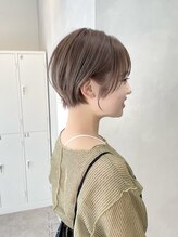 カノンヘアー(Kanon hair) くびレイヤーエモージュ前下がりショートボブ前髪20代30代40代