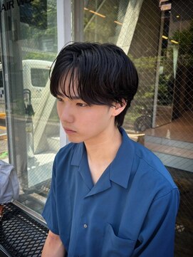 ビンゴ(BINGO) 1811黒髪アッシュブラック束間韓国ヘアセンターパートウルフ