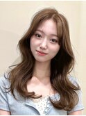 韓国風/レイヤー/小顔/前髪カット/髪質改善/グレージュ/透明感