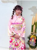ふわふわオニオンツインテール★成人式かわいいヘアセット