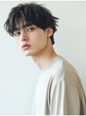 ニュアンスパーマ 無造作 メンズパーマ 黒髪 マッシュヘア