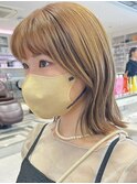 ぱつっと外はねボブ/顔周りレイヤー/小顔カット/トリートメント