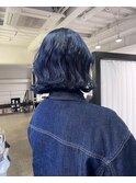 【chika style】ネイビーブルー×ボブ