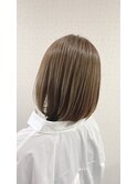 20代30代40代オリーブカラーシースルーバングミディアム