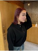 ミディアムボブ×シアピンクエフェクトブリーチ