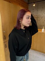 カフネ ジュントス ヨロ(Cafune' juntos YOLO)&nbsp;ミディアムボブ×シアピンクエフェクトブリーチ