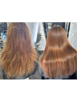 今までにない艶と質感が持続する話題のMETEO髪質改善ストレート