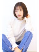 内巻きショートボブ暗めカラー