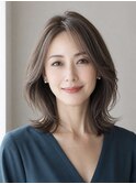 ミディアムレイヤー 白髪ぼかし ハイライト 40代50代60代