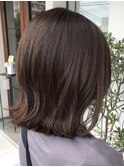 ラベンダーブラウン×切りっぱなし外ハネボブ【東広島/西条】