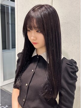 ユーフォリア 渋谷グランデ(Euphoria SHIBUYA GRANDE) ツヤ髪 ブリーチなしのラベンダーカラー シースルーバング