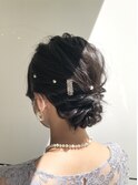 結婚式　パーティヘア　シニヨン　アップスタイル