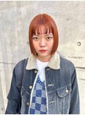 デザインカラーレイヤーカットウェットヘア夏オリーブベージュ